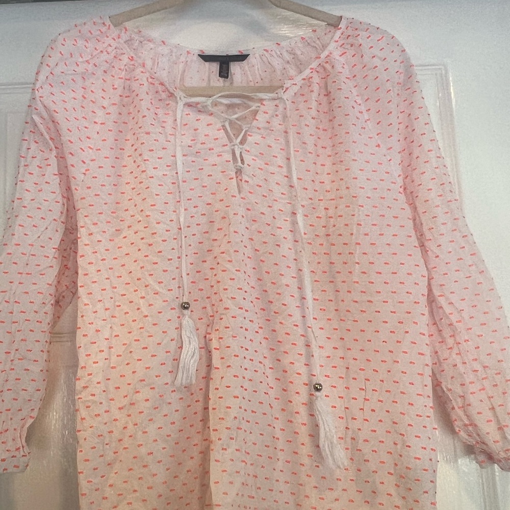 Victoria's Secret White and Pink Polka Dot Top